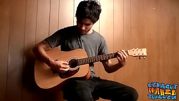 Preview 1 of Teens Try Blacks - Straight musician has a guitar solo before masturbating