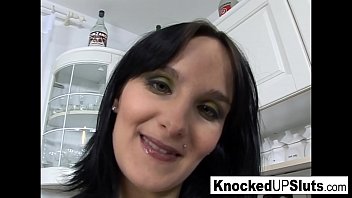 Preview 2 of Sunny Leone Xxx N X - Pretty &amp_ pregnant babe gets fucked in the kitchen