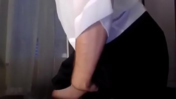 Preview 4 of Alexis Texas Big Booty Porn - Young amateur cross dresser secretary teasing and masturbating in a sexy skirt and cute blouse back from the office