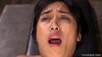 Preview 4 of Telug Sex Videos - Chubby busty Asian pussy toyed in hogtie