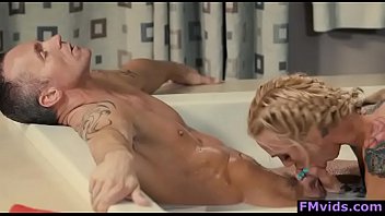 Preview 4 of Hijra Scx - Tatooed blonde Sarah Jessie sucking hard cock