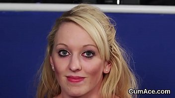 Preview 4 of Girls Hit Boy - Feisty centerfold gets sperm shot on her face swallowing all the semen