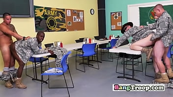 Preview 4 of Brother Xxnb - Gay superior makes newbie soldiers worship his cock