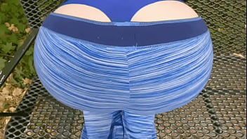 Preview 3 of Puorn Hard Hd - Milf kittywife bends over park bench and shows wedgie