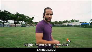 Preview 2 of Grabing Giant Boobs - Straight Amateur Spanish Latino Jock With Long Hair Has Sex With Gay Filmmaker For Money Outside POV