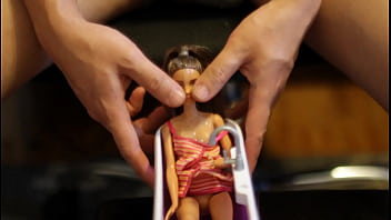 Preview 4 of Guys Feet Sex - Brunette Barbie Bukkake Bath