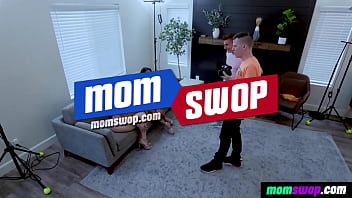 Preview 1 of Moovesxxx Moovi - MomSwop - Bodacious Step Mommies Helping Their College Boys with Audiovisual Project