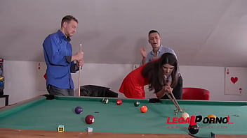 Preview 1 of Dani Daniels Face Sitting - Sexy brunette hottie Francesca Dicaprio double penetrated on the pool table GP331