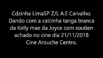 Preview 1 of Teeno Com - Cdzinha LimaSP Dando com a calcinha Branca tanga da Kelly loira Mae da Joyce no cine 21112018