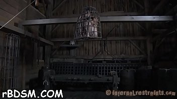 Preview 1 of 3 Dicks In Anal - Shackled beauty wants hardcore t. for her muff