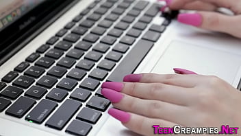 Preview 1 of Sis Bro Hindi X Video - Gorgeous teen with appetite for dick giving fleshly handjob