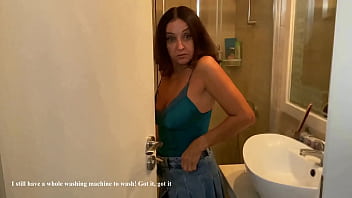 Preview 2 of Deutsches Jenny - A walk with my stepmom continued with a daring hard fuck on the washing machine!