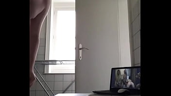 Preview 1 of Bbc Gang Bang Gay - Male masturbating while watching lesbian porn