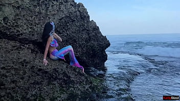 Preview 1 of Rana Rhoades Hd - Met a real Mermaid on an island and gave her legs to fuck!