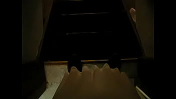 Preview 1 of Rosemary R - walking down steps in my slip