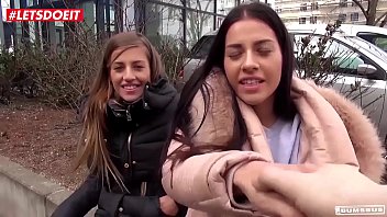 Preview 2 of Xxxarabi Sexc - LETSDOEIT - Stunning twins get wild fuck on the road in Berlin (Silvia Dellai,  Eveline Dellai)