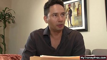 Preview 1 of Tow Blak - Busty TS babysitter analed by boss cock