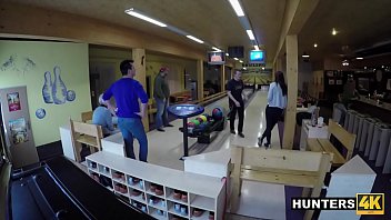 Preview 1 of Leyla Uslama - Stranger Strikes Teen Pussy At Bowling Alley While BF Cuckolds