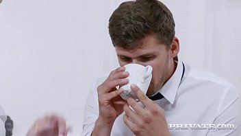 Preview 2 of Mia Khalifa Six Months - Private.com - Big titted Belle Claire rides hard cock