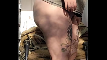 Preview 1 of Amazing Ass Mature Upskirt - naked on my corridor masturbating to the sun