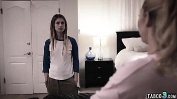 Preview 3 of Xnxx Voides Com - Stepmom orders BF to fuck her lesbian teen stepdaughter