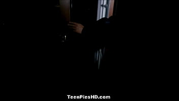 Preview 1 of Big Bous - Hot Young Petite Teen Avery Moon And Her Boyfriend Sneak Into Neighbors House To Fuck With Creampie In The Middle Of The Night