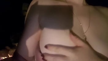 Preview 4 of Woomansex - Kinky katey playing with her big boobs outside by the
