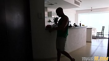 Preview 1 of Chubby Squirt Subtitles - Facialized ts mature bounces on cock
