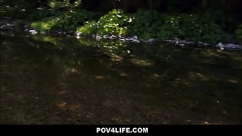 Preview 1 of Nerd Bbc - Very Cute Teen Riley Star Amateur Video Fucking Her Boyfriend Outdoors POV