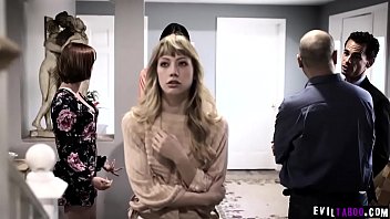 Preview 2 of Spying On Mommy Again - Reluctant teen Ivy Wolfe cornered by horny and fucks with him at family reunion.