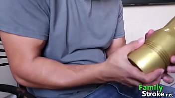 Preview 1 of Kimberly Cox - Stepbrother Caught with Pussy Toy POV ⏩ Full in FamilyStroke