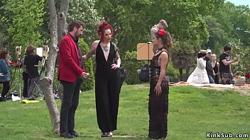 Preview 1 of Small Bilak - Butt naked slave walked in the park