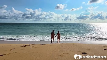 Preview 3 of Brutal Caning Tits Whipping - Enjoying the beach in the nude with hubby