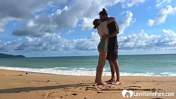 Preview 1 of Brutal Caning Tits Whipping - Enjoying the beach in the nude with hubby