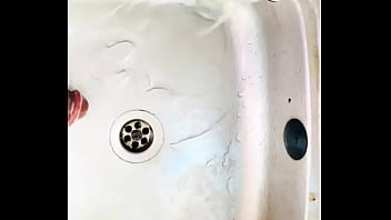 Preview 4 of Father And Mother Wu - Washing my BBC in the kitchen sink before washing the plates. FULL CUM VIDEO IN RED. Who wants my Dick?