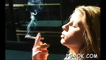 Preview 2 of Six Video Xxx2 - Beauty enjoys a cigarette whilst putting a dick in her mouth
