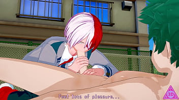 Preview 2 of Xristina Rousaki - Midoriya si fa succhiare il cazzo da Todoroki