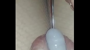 Preview 1 of Young Big Nutt Anal - Caged sissy in nylons sounding her clitty