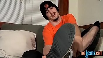 Preview 1 of Dad And Daughter Forsda - Tattooed homosexual has feet play and masturbates solo