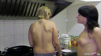 Preview 1 of Sissy Chockeslut - GERMAN TEEN - Zwei Deutsche Lesben erwischt und im FFM Dreier gefickt