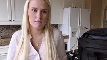 Preview 1 of Kristen Shcot - Big Booty Blonde Teen Takes A Dong In Her Bald Hole