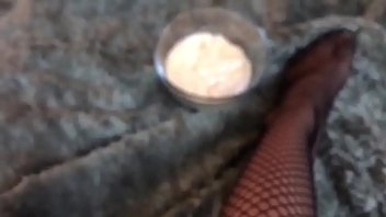 Preview 2 of Xxxvideos 2005 - Pedalia Love&#039_s Dipping Fishnets in Yogurt with Pink Heels