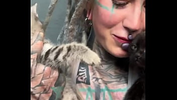 Preview 2 of Old Man Little Girl Teen Anal - More kittens chilling with me ?How many kittens are too many?#Kittens #ChillVibes #CatLove #PsylandBodysuit #Inked...