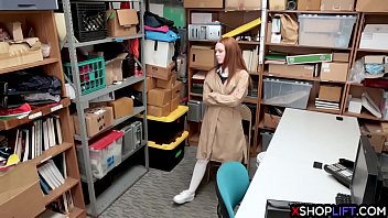 Preview 1 of Beauty Sex Hd - Redhead busty shoplifting teen didnt want to cooperate