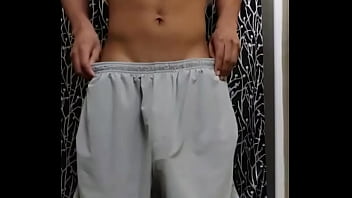 Preview 1 of Xxx Bf Hd Video 2019 Com - Big black dick pops out of grey shorts