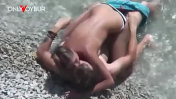 Preview 2 of Indian Language Xnxxx - Beach Voyeur. Amateur couple quick fuck in ocean waves on a public beach