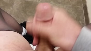 Preview 3 of Xxx Pronox Mobile - Horny shaved guy j/O IN PANTYHOSE cumshot