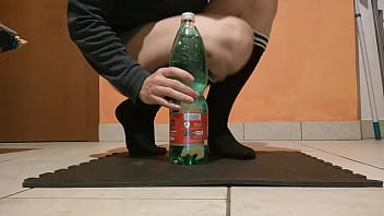 Preview 1 of Old Mature Blows Young Guy Pov - Very big bottle of 28 cm of circumference as much as I can in my ass!
