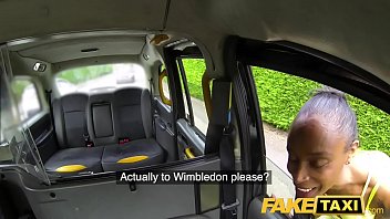 Preview 1 of Movie Night With Step Mom - Fake Taxi Lovely ebony beauty Lola Marie empties cabbies balls