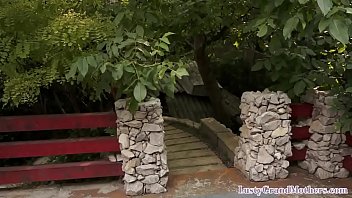 Preview 1 of Shea And - Pussylicked grandma drilled outdoors